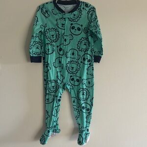 Green Animal Print Kids One Piece